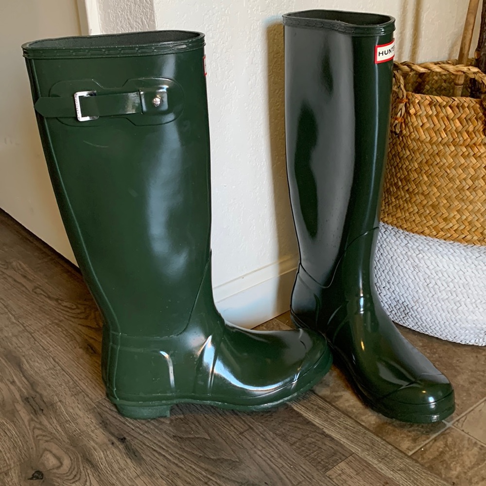 Hunter Tall rain boots ,dark evergreen